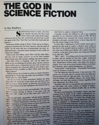 "The God in Science Fiction." In "Saturday Review"