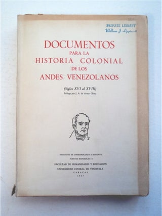 92017] DOCUMENTOS PARA LA HISTORIA COLONIAL DE LOS ANDES VENEZOLANOS (SIGLOS XVI AL XVIII