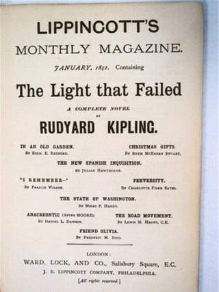 "The Light That Failed: A Complete Novel." In "Lippincott's Monthly Magazine"