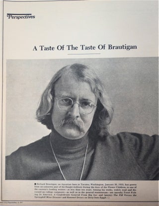 "A Taste of The Taste of Brautigan." In "California Living: The Magazine of the San Francisco Sunday Examiner & Chronicle"