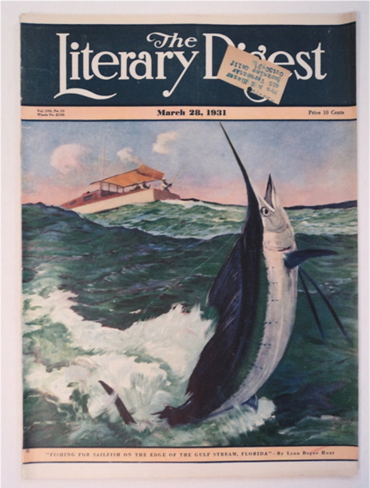 [93179] "Fishing for Sailfish on the Edge of the Gulf Stream, Florida" - cover illustration for "The Literary Digest" Lynn Bogue HUNT.