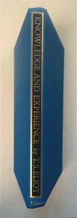 93500] Knowledge and Experience in the Philosophy of F. H. Bradley. T. S. ELIOT