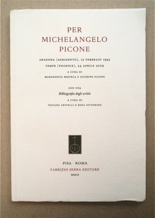 94621] Per Michelangelo Picone: Aragona (Agrigento), 12 Febbraio 1943 - Tempe (Phoenix), 24...
