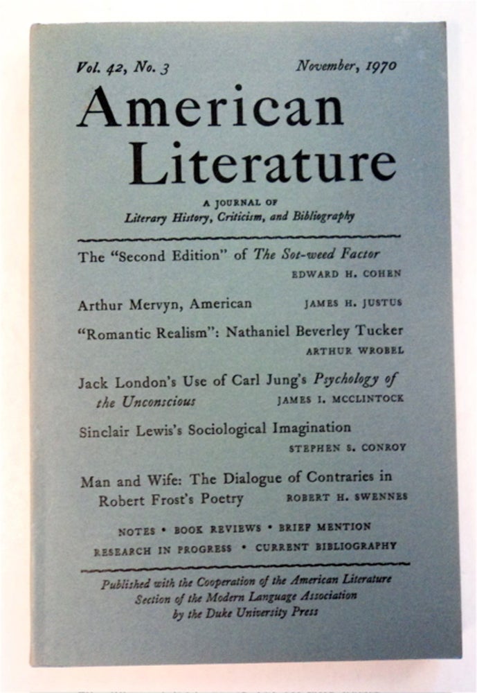 [94723] "Jack London's Use of Carl Jung's 'Psychology of the Unconscious.'" In "American Literature: A Journal of Literary History, Criticism, and Bibliography" James I. McCLINTOCK.