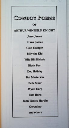 Cowboy Poems of Arthur Winfield Knight