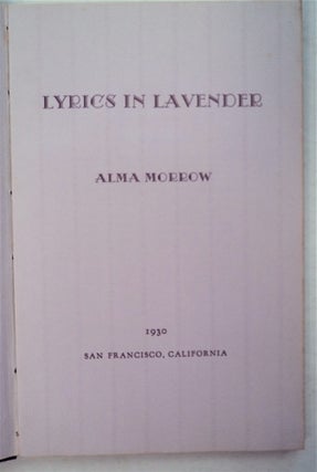 94815] Lyrics in Lavender. Alma MORROW