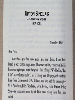Circular Letter Dated November, 1939