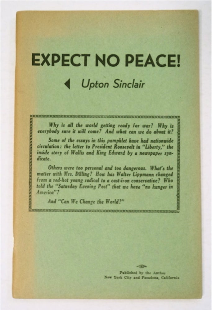 [95173] Expect No Peace! Upton SINCLAIR.