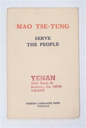 95619] Serve the People. MAO TSE-TUNG