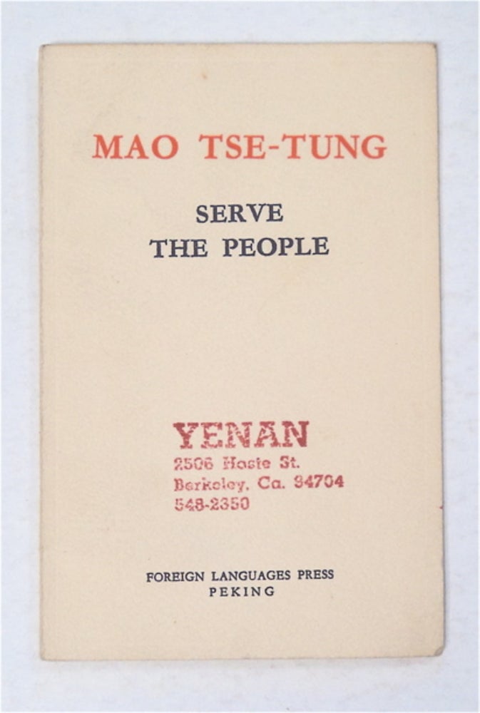 [95619] Serve the People. MAO TSE-TUNG.