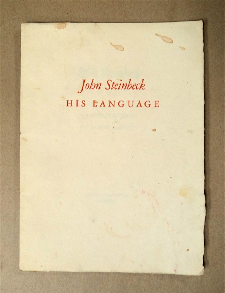 [95653] John Steinbeck, His Language: An Introduction. James D. HART.