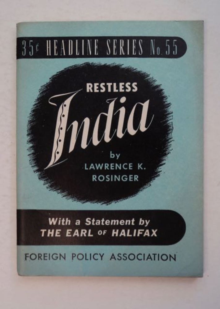 [96309] Restless India. Lawrence K. ROSINGER.