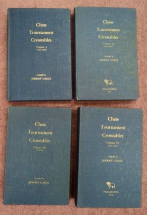 97024] Chess Tournament Crosstables (1851-1930). Jeremy GAIGE, comp