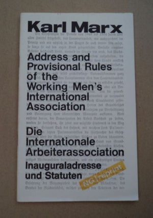 97435] Address and Provisional Rules of the Working Men's International Association / Die...