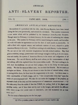 AMERICAN ANTI-SLAVERY REPORTER, NOS. 1-8