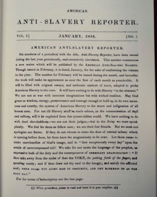 AMERICAN ANTI-SLAVERY REPORTER, NOS. 1-8