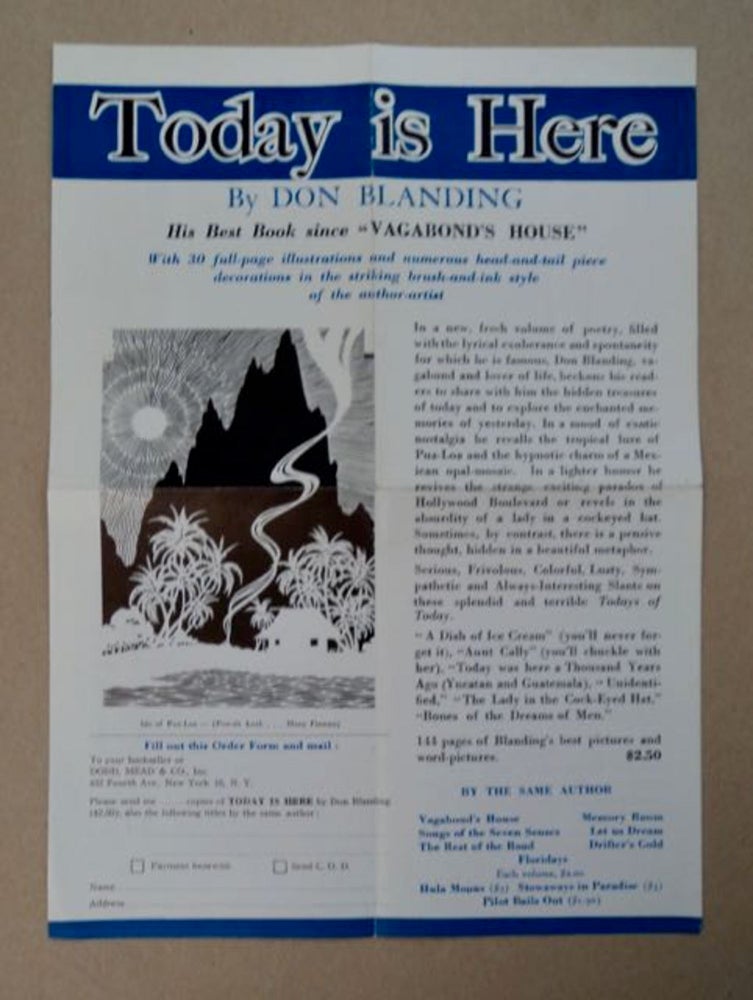[98171] Promotional Leaflet for Today Is Here. Don BLANDING.