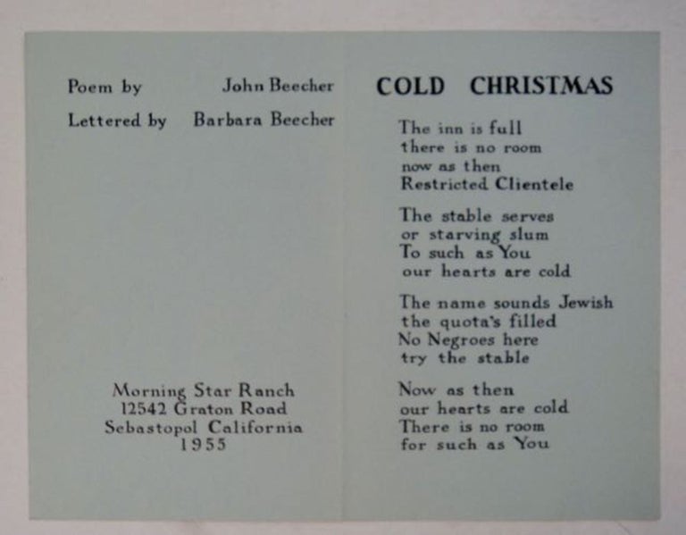 [98487] Cold Christmas. John BEECHER.
