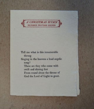 98509] A Christmas Hymn. Richard Watson GILDER