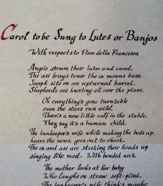 98523] Carol to Be Sung to Lutes or Banjos: Dilys Laing Wrote It. Alex Laing Lettered It. Both...