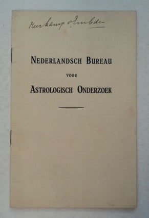 98548] Nederlandsch Bureau voor Astrologisch Onderzoek, Opgfericht 1 November 1917. NEDERLANDSCH...