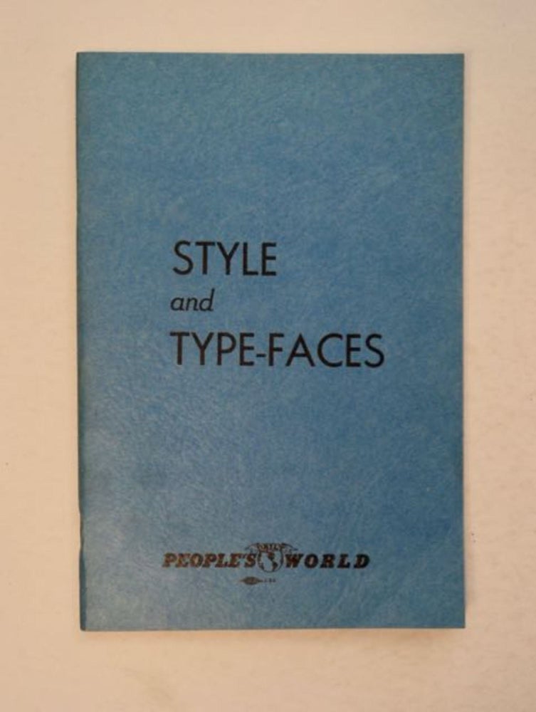 [98895] Style and Type-faces. DAILY PEOPLE'S WORLD.