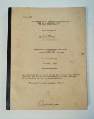 99099] San Francisco Bay Exposition Contract #219 for Latin American Group on Yerba Buena Shoals....